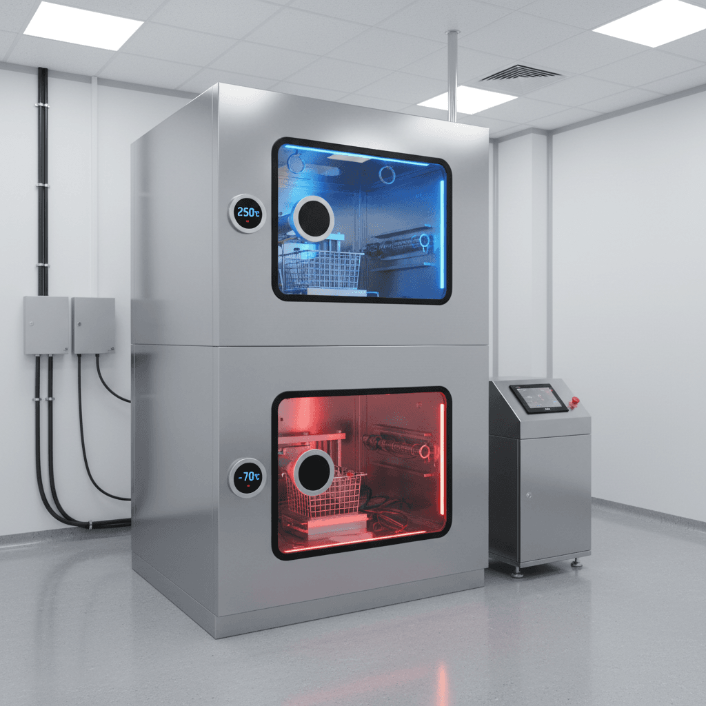 Thermal shock chamber for rapid temperature cycling testing